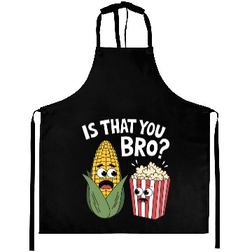 Discover Funny Corn and Popcorn Cartoon Meme Design Aprons