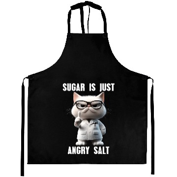 Discover Sugar Is Just Angry Salt Meme Cat Science Aprons