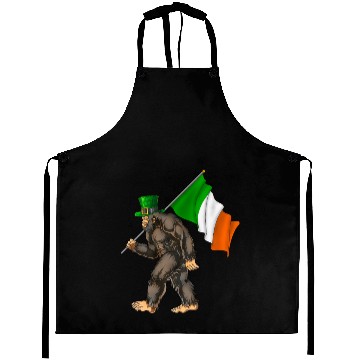 Discover St. Patrick's Day Bigfoot Ireland Flag Aprons