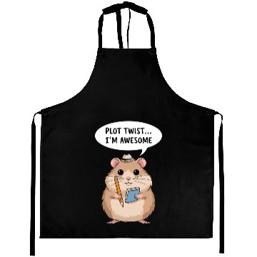 Discover Hamster Writer Author Plot Twist I'm Awesome Aprons