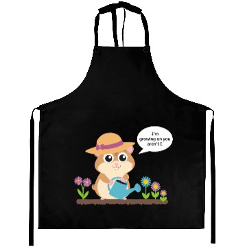 Discover Cute Hamster Gardening Saying I'm Growing On You Aprons