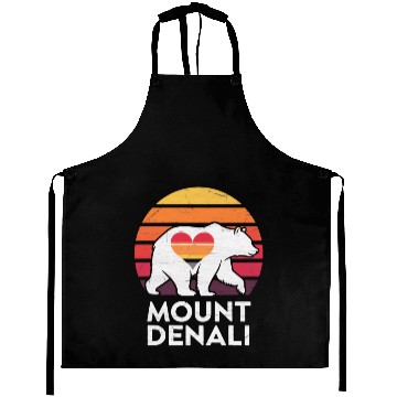Discover Vintage Bear Mount Denali Sunset Wilderness Aprons