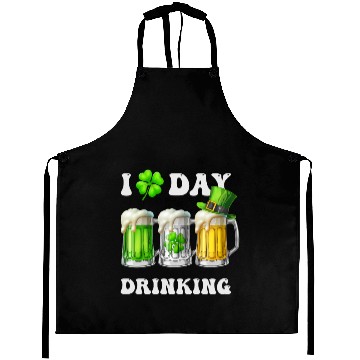Discover I Love Day Drinking Beer Shamrock St Patrick’s Day Aprons