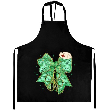 Discover Coquette Patricks Day Bow Nurse Shamrock Lucky Aprons