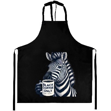 Discover Bold Zebra Black Coffee Aprons