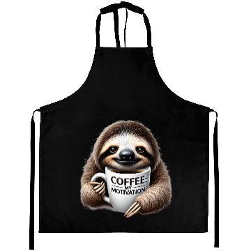Discover Sleepy Sloth Coffee Motivation Aprons