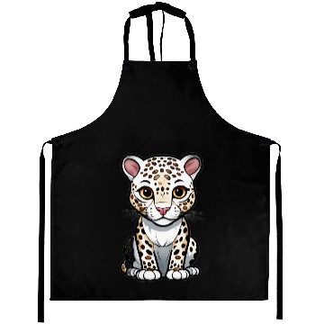 Discover Cute Cartoon Leopard Cub Aprons