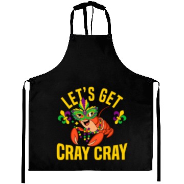 Discover Let's Get Cray Mardi Gras Funny Crawfish Boil Aprons