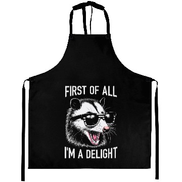 Discover First of All, I'm a Delight – Funny Opossum Meme Aprons