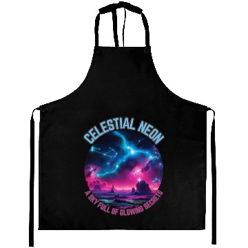 Discover Celestial Neon - A sky full of glowing secrets Aprons
