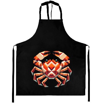Discover Geometric Crab - Colorful Marine Artwork Aprons