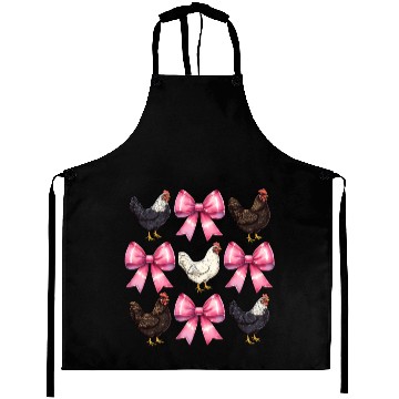 Discover Coquette Bow Chicken Farm Farmer Pink Mothers Day Aprons