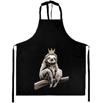 Discover Royal Sloth King Relaxing on Branch Aprons