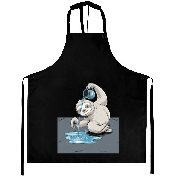 Discover Aquarius Zodiac Sloth Pouring Water with Charm Aprons