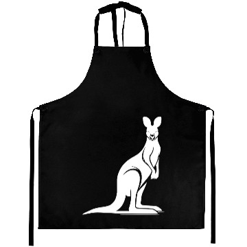 Discover Wild Animal Silhouette With Typical Kangaroo Pose Aprons