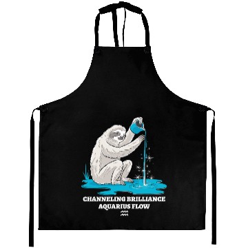 Discover Channeling Brilliance Aquarius Zodiac Sloth Flow Aprons