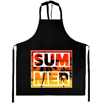 Discover Summer Typographu lettering Design Aprons