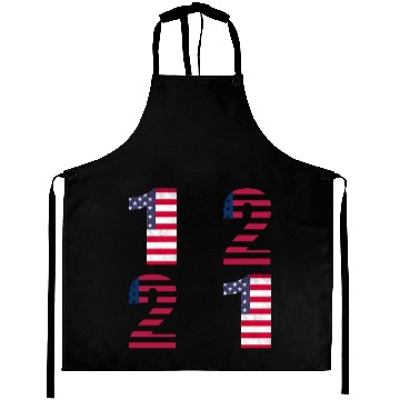 Discover 12 21 American Flag Numbers Aprons