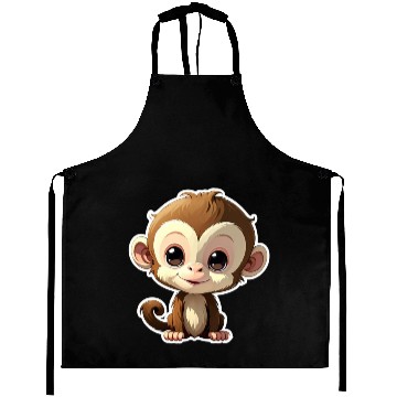 Discover Monkey Chibi-Style Sticker Aprons