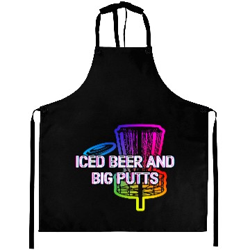 Discover Iced Beer and Big Putts Disc Golf Beer Lover Aprons