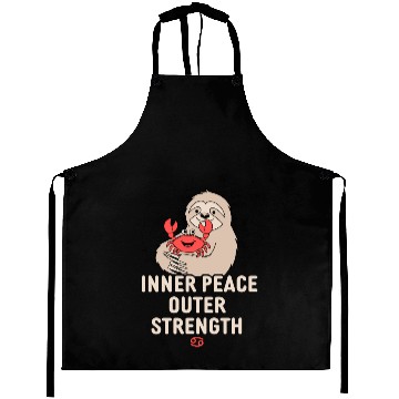 Discover Cancer Zodiac Sloth Inner Peace Outer Strength Aprons