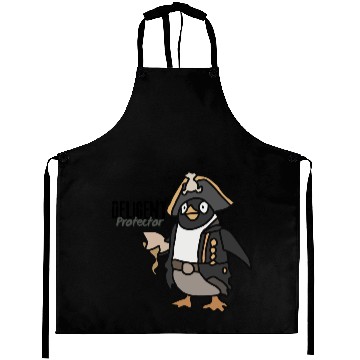 Discover Cool Minimalist Penguin Chilling | Funny Aprons