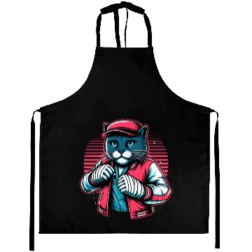 Discover Vintage Street Fighter Cat #Vintage #Streetwear Aprons