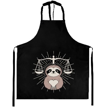 Discover Charming Libra Zodiac Sloth Embrace Aprons