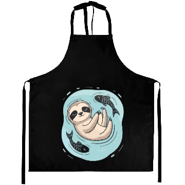 Discover Pisces Zodiac Sloth Relaxing with Fish Dreams Aprons