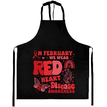 Discover In February We Wear Red Rainbow CHD Awareness Aprons
