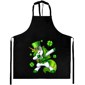 Discover St Patricks Day Dabbing Unicorn Lepricorn Irish Aprons