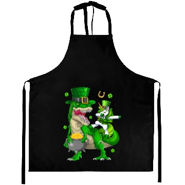 Discover St Patricks Day Dabbing Unicorn Riding Dinosaur Aprons