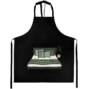 Discover My Happy Place Green Bed Aprons