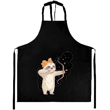 Discover Sagittarius Zodiac Sloth Bow and Stars Aprons