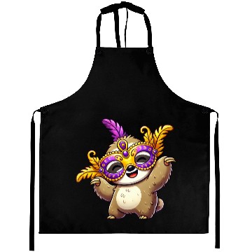 Discover Mardi Gras Sloth Mask Carnival Costume Aprons