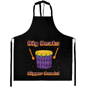 Discover Big Beats, Bigger Beads! Funny Mardi Gras Drumline Aprons