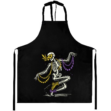 Discover Mardi Gras Skeleton Dance Beads Mask Fun Aprons