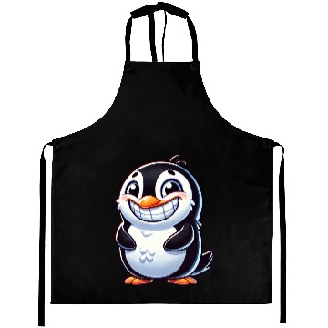Discover Cute Penguin Cartoon Smiling Laughing Joy Aprons