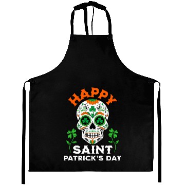 Discover Happy Saint Patrick's Day Irish Sugar Skull Aprons