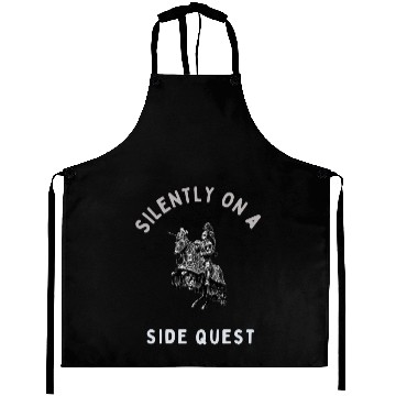 Discover Silently on a Side Quest – Medieval RPG Gamer Meme Aprons