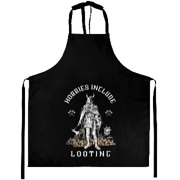 Discover Hobbies Include Looting – Viking Raider RPG Meme Aprons