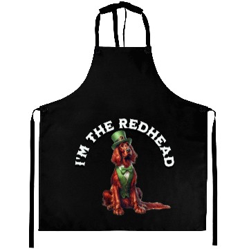 Discover I'm The RedHead Irish Setter Graphic Design Aprons