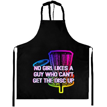 Discover Guy Who Cant Get the Disc Up Couples Disc Golf Aprons