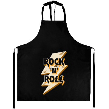 Discover Rock'N'Roll Sign With Lightning Bolt Aprons