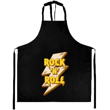 Discover Rock'N'Roll Sign With Lightning Bolt Aprons