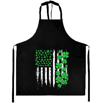 Discover Shamrock St. Patricks Day American Flag Aprons