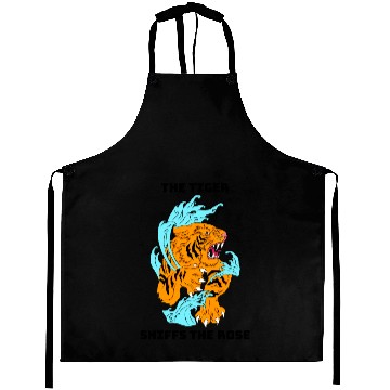 Discover Fierce Tiger and Waves Graphic Aprons Design