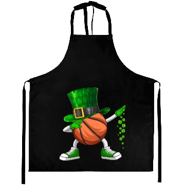 Discover Funny Dabbing Shamrock Basketball St Patrick's Day Aprons