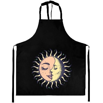 Discover Boho Sun Moon Spirituality Sun Face Aprons