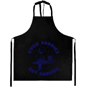 Discover Even Baddies Get Saddies Teddy Bear Cartoon Meme Aprons